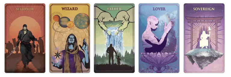Five Masculine Archetypes from Oracle Deck