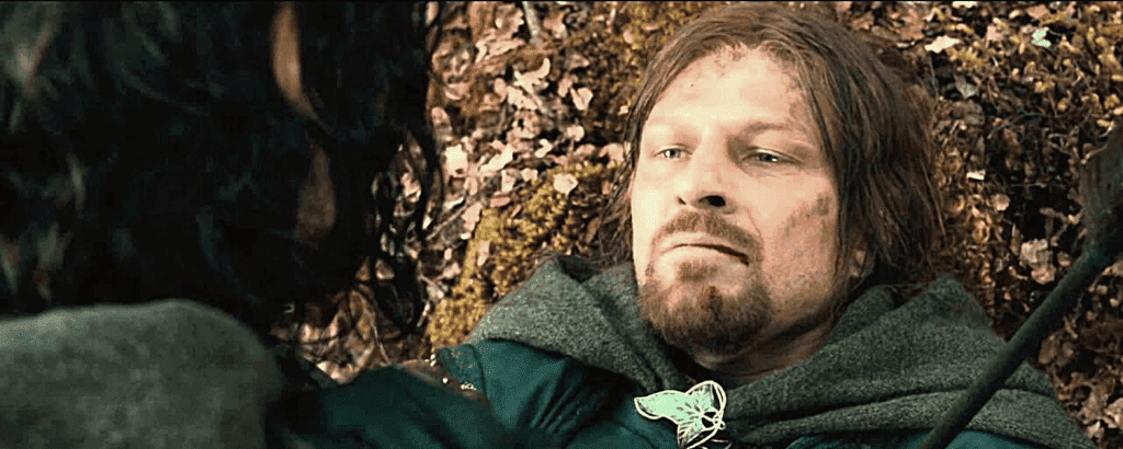 aragorn cry sad over borimr