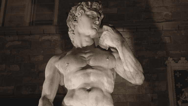 statue of stoic man