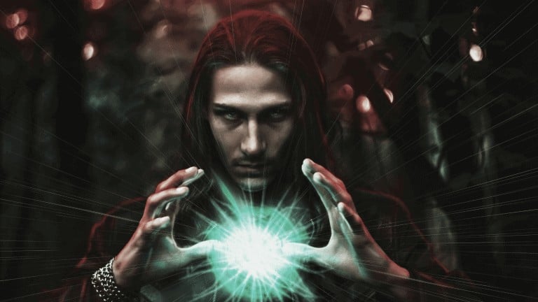 Wizard Man with spell energy