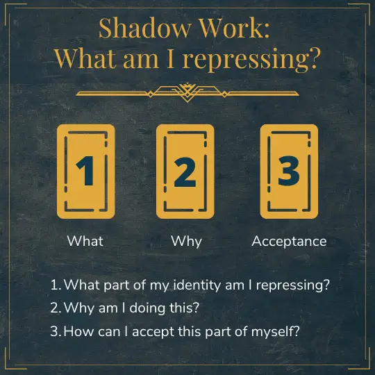 Tarot three-card spread for Shadow Work