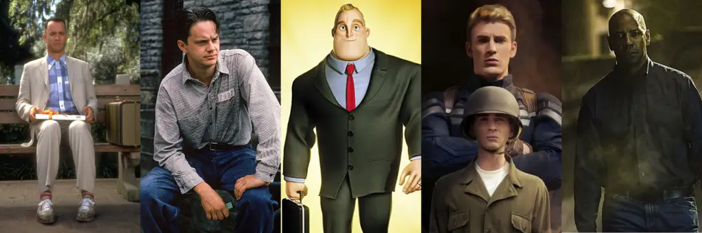 Example of Everyman Archetype with Forrest Gump, Andy, Bob Parr, Steve Rogers, and Robert McGall
