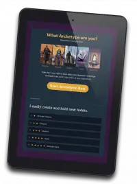 Ipad with Archetype Quiz Landing page
